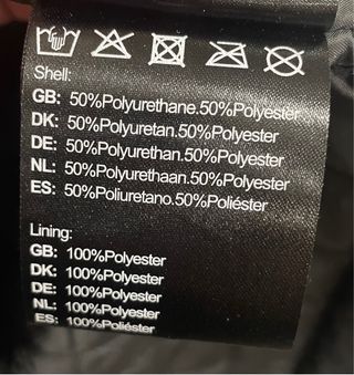 Abrigo impermeable acolchado mbm negro L