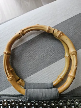 Bolso Retro Metálico con Asas Bambú