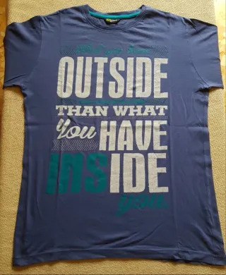 Camiseta azul, marca Inside. Manga Larga. Talla L