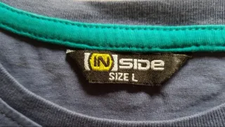 Camiseta azul, marca Inside. Manga Larga. Talla L