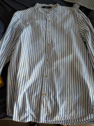 Camisa Rayas Azul y Blanca