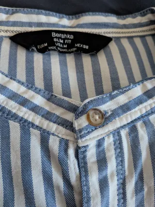 Camisa Rayas Azul y Blanca
