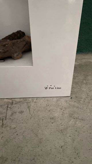 Chimenea bioetanol blanca con troncos