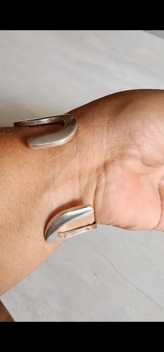 Pulsera Plata Maciza Diseño Ondulado