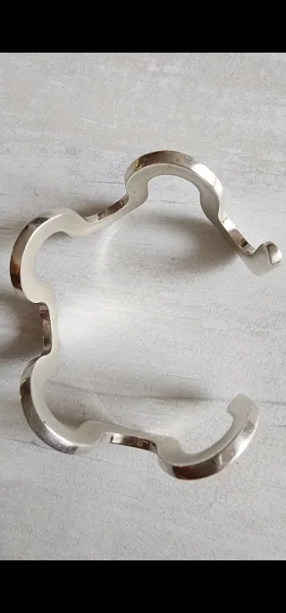 Pulsera Plata Maciza Diseño Ondulado