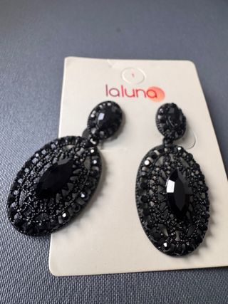 Pendientes Laluna Cristal Negros