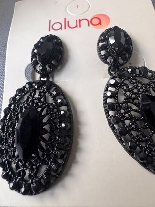 Pendientes Laluna Cristal Negros
