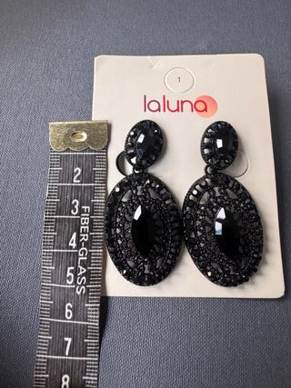 Pendientes Laluna Cristal Negros