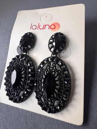 Pendientes Laluna Cristal Negros
