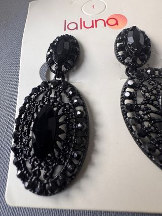 Pendientes Laluna Cristal Negros