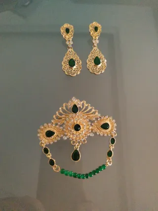 Aderezo fallera adulta oro y verde