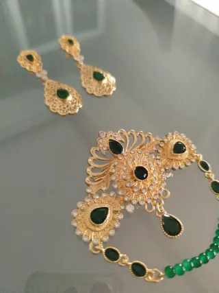 Aderezo fallera adulta oro y verde