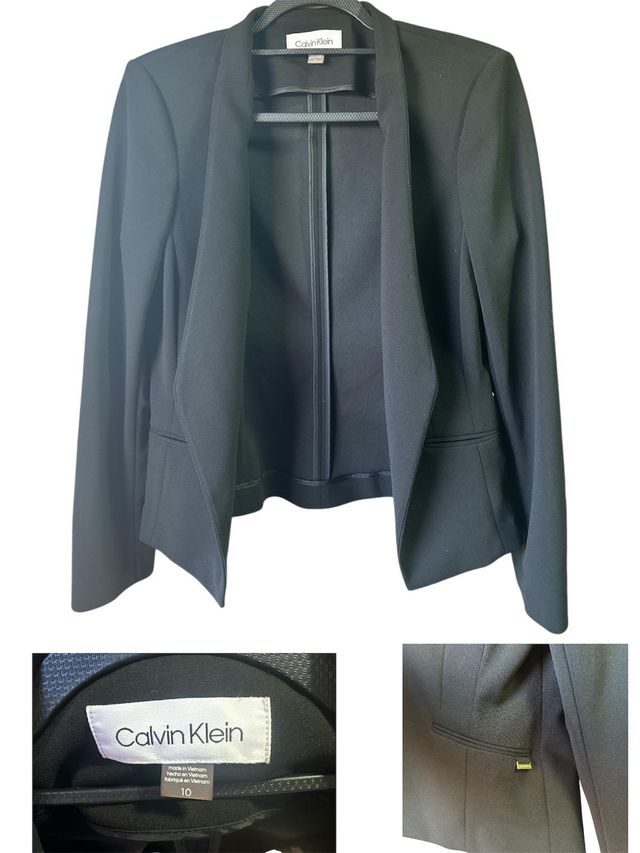 Blazer Calvin Klein Negro Mujer Talla 10