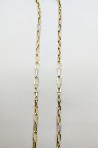 Cadena Alterna de oro combinado 14k, 8.54g, 60 cm.