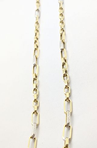 Cadena Alterna de oro combinado 14k, 8.54g, 60 cm.