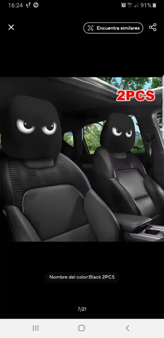 Fundas Reposacabezas Coche Ojos Divertidos (2uds)