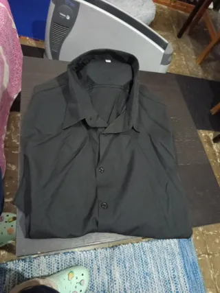 Camisa de vestir negra hombre