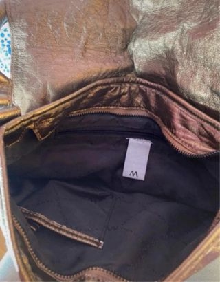 Bolso hombro polipiel bronce