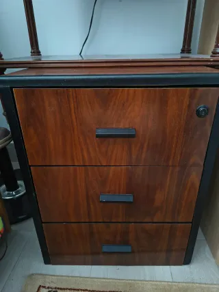 Mobile ufficio 3 cassetti in legno e metallo