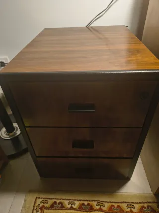 Mobile ufficio 3 cassetti in legno e metallo