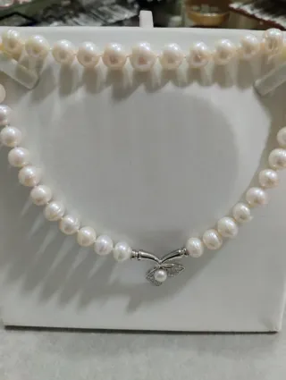 Gargantilla perlas cultivadas plata circonitas