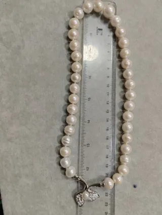 Gargantilla perlas cultivadas plata circonitas