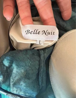 Vestido largo fiesta azul y verde