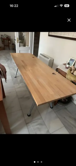 Mesa de despacho 200x65cm, patas extensibles