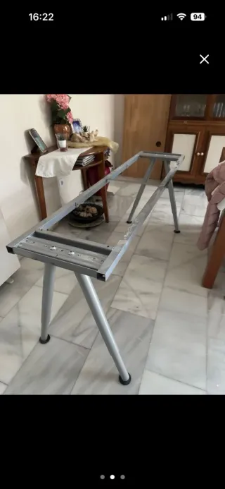 Mesa de despacho 200x65cm, patas extensibles