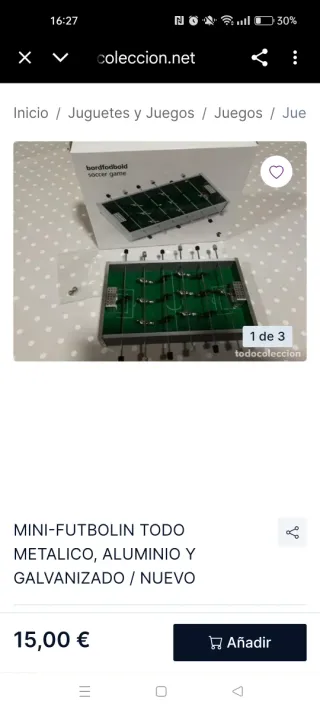 Mini futbolín de mesa