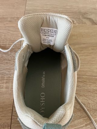 Zapatillas Oysho Piel Trekking Beige/verde