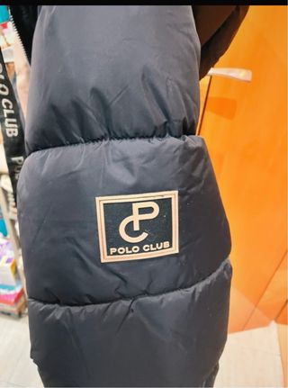 Abrigo acolchado Polo Club negro y beige