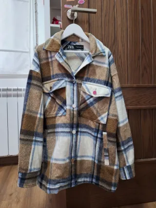 Chaqueta Zara cuadros Oversize XS