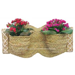 Macetero doble en esparto horizontal Mod. Pérez