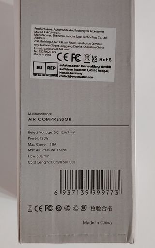 Compresor Aire Portátil Inflador Ruedas Coche