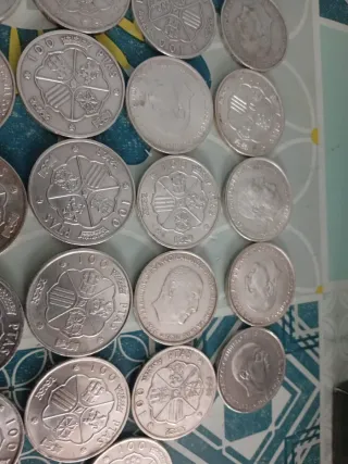 25 Monedas 100 pesetas Franco Plata paquillos