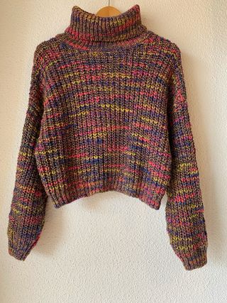 Jersey cuello alto multicolor