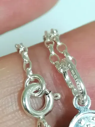 Cadena 50cm con  Medalla La  Milagrosa plata 925