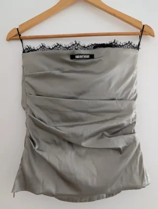 Corsé BSB gris con encaje negro