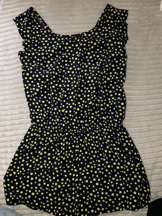 Mono corto azul con lunares amarillos