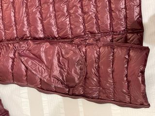 Chaqueta Cortefiel plumas acolchada granate XL