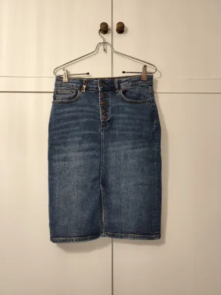 Falda tejana midi con botones