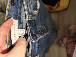 Falda tejana midi con botones