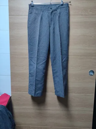 Pantalones Baserri grises a rayas
