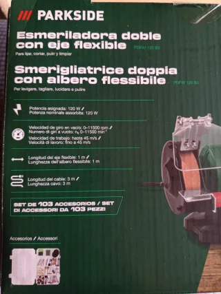 Esmeriladora Doble con Eje Flexible Parkside
