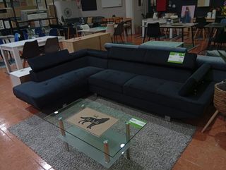 Sofá Rinconera Negro Terciopelo