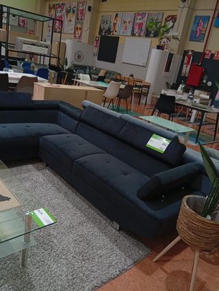 Sofá Rinconera Negro Terciopelo