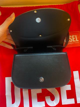Borsa a spalla Diesel 1DR nera e argentata ORIGINALE