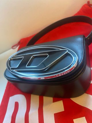 Borsa a spalla Diesel 1DR nera e argentata ORIGINALE