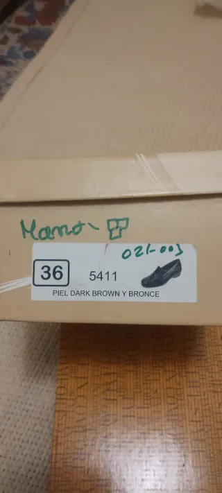 Zapatos mujer piel marrón talla 36